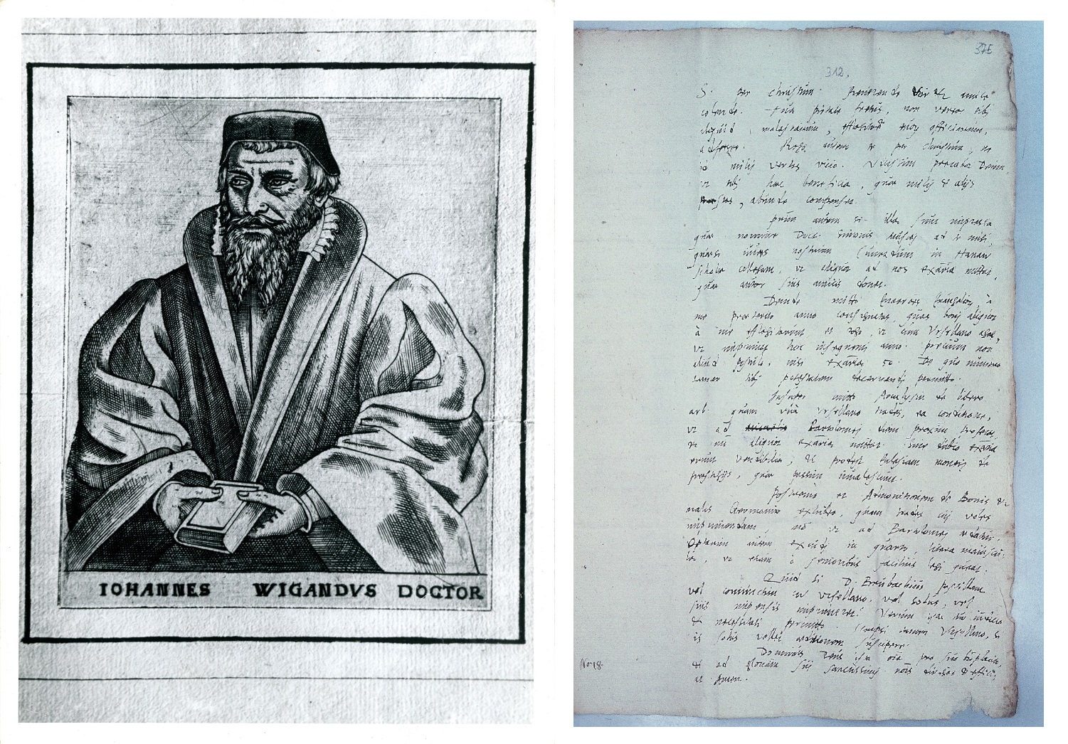 Portrait und Brief des Johannes Wigand